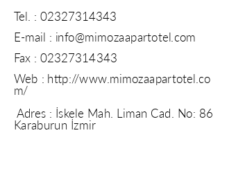 Mimoza Apart Otel iletiim bilgileri